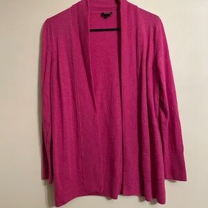 Talbots Merino Wool  Pink Open Cardigan
